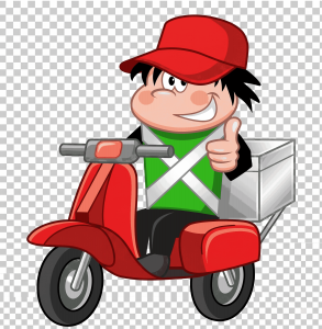 Logo de Cerrajeros Cali Carlos Andrés Durán Acosta: repartidor en moto con caja de herramientas dando pulgar arriba, servicio de cerrajería a domicilio en Cali